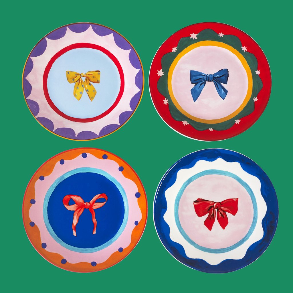 Bow Cake Plate - Set of 4
