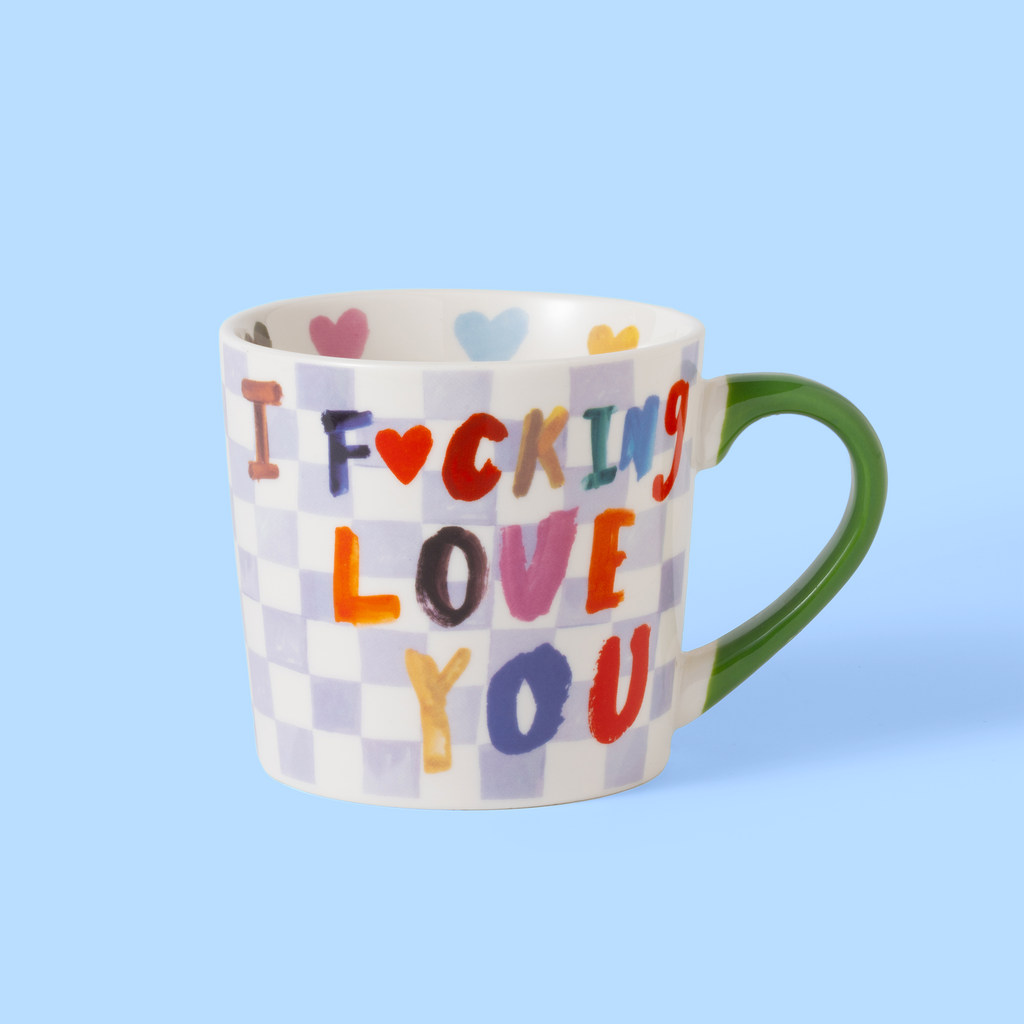 I F*cking Love You Mug | China Checkerboard Mug | Eleanor Bowmer