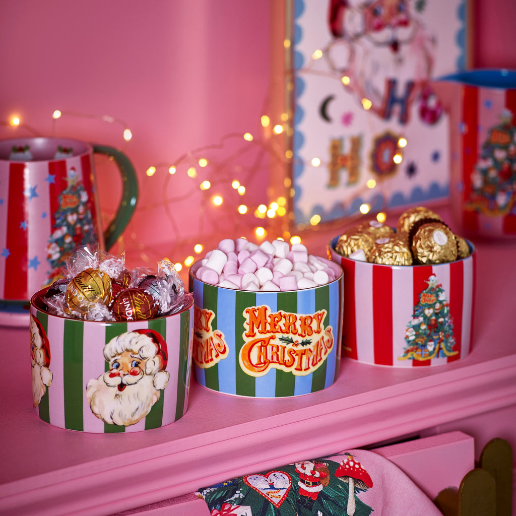 Christmas Candy Stripe Dip Bowls - Set of 3