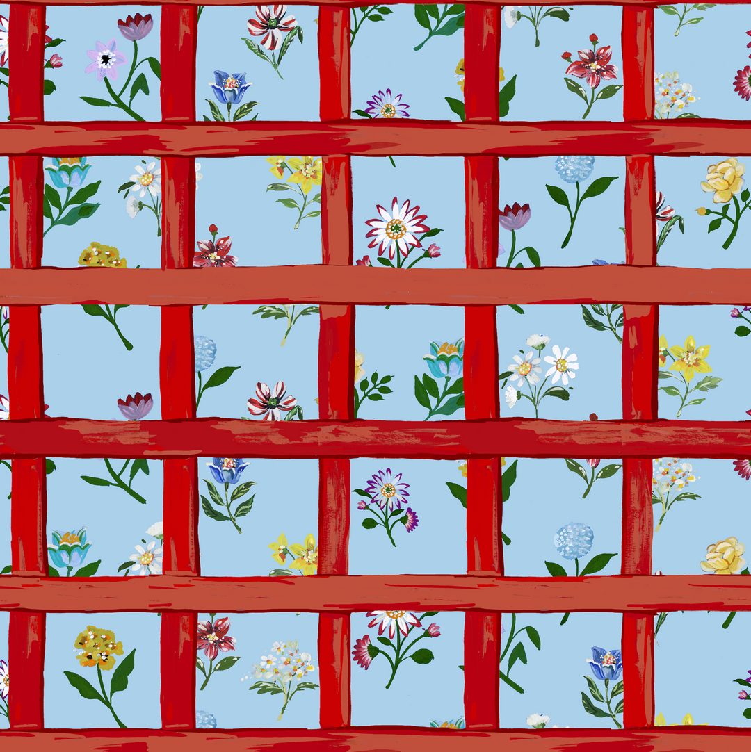 Secret Garden Rose and Sky Wallpaper Sample
