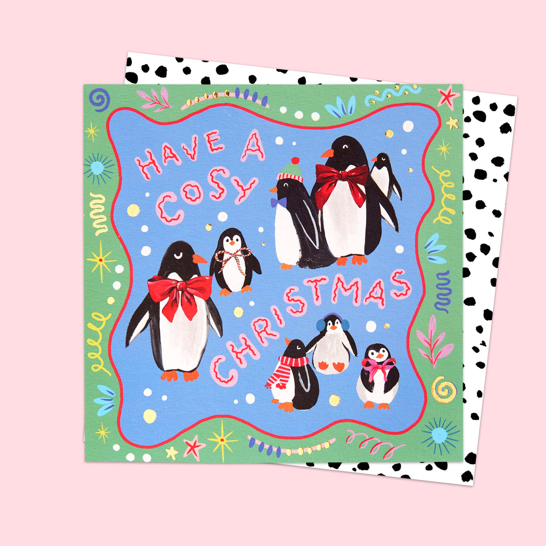 Cosy Penguins Christmas Card
