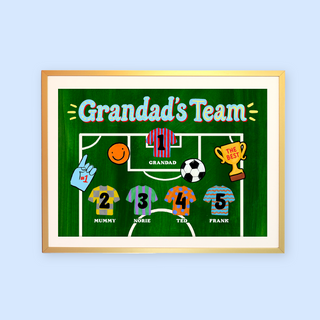 Grandad's Team Personalised Print