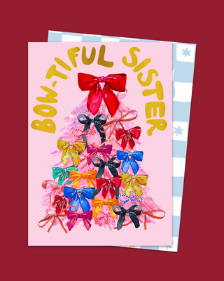 Bow-tiful Sister Christmas Card
