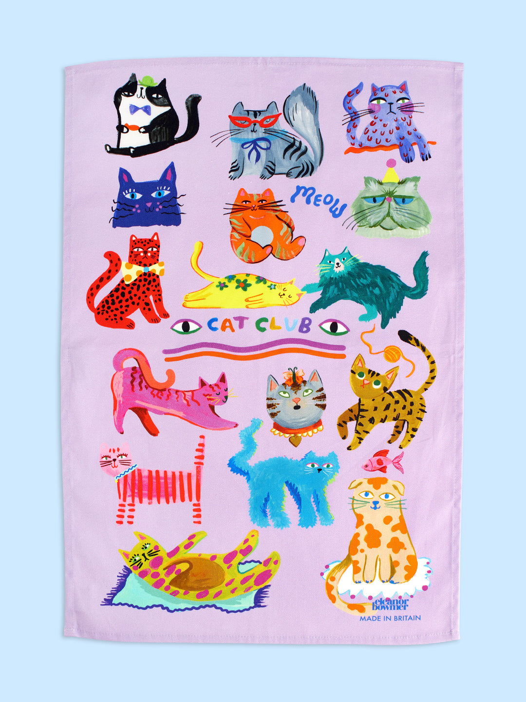 Cat Club Tea Towel