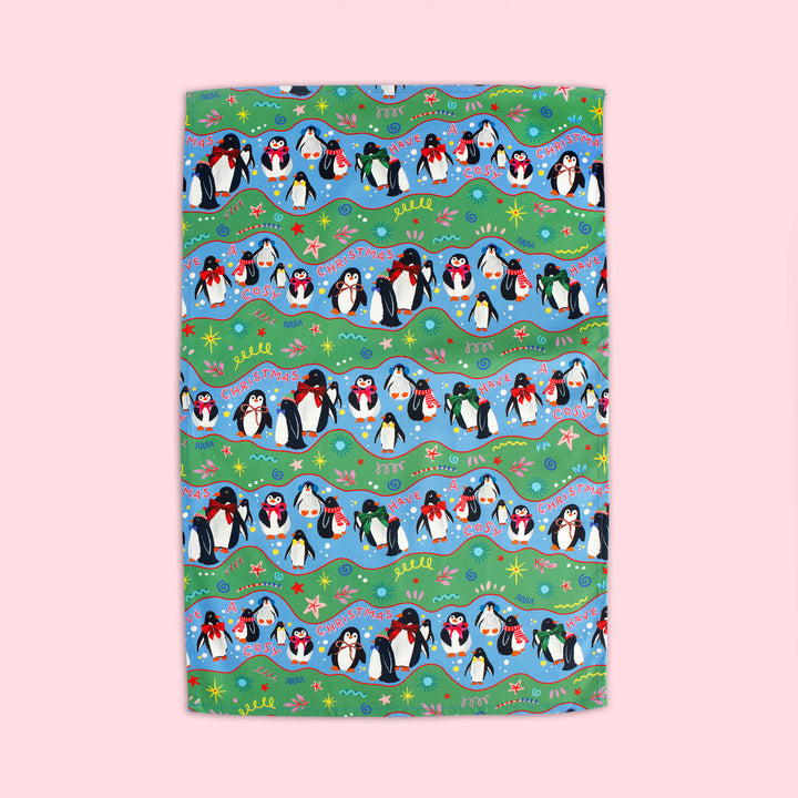 Cosy Penguin Tea Towel