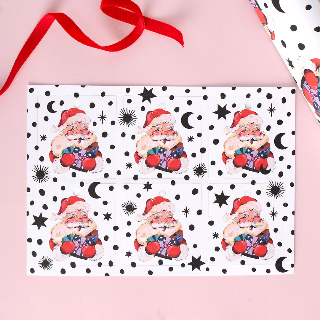 Santa Star Gift Tags - Set of 6