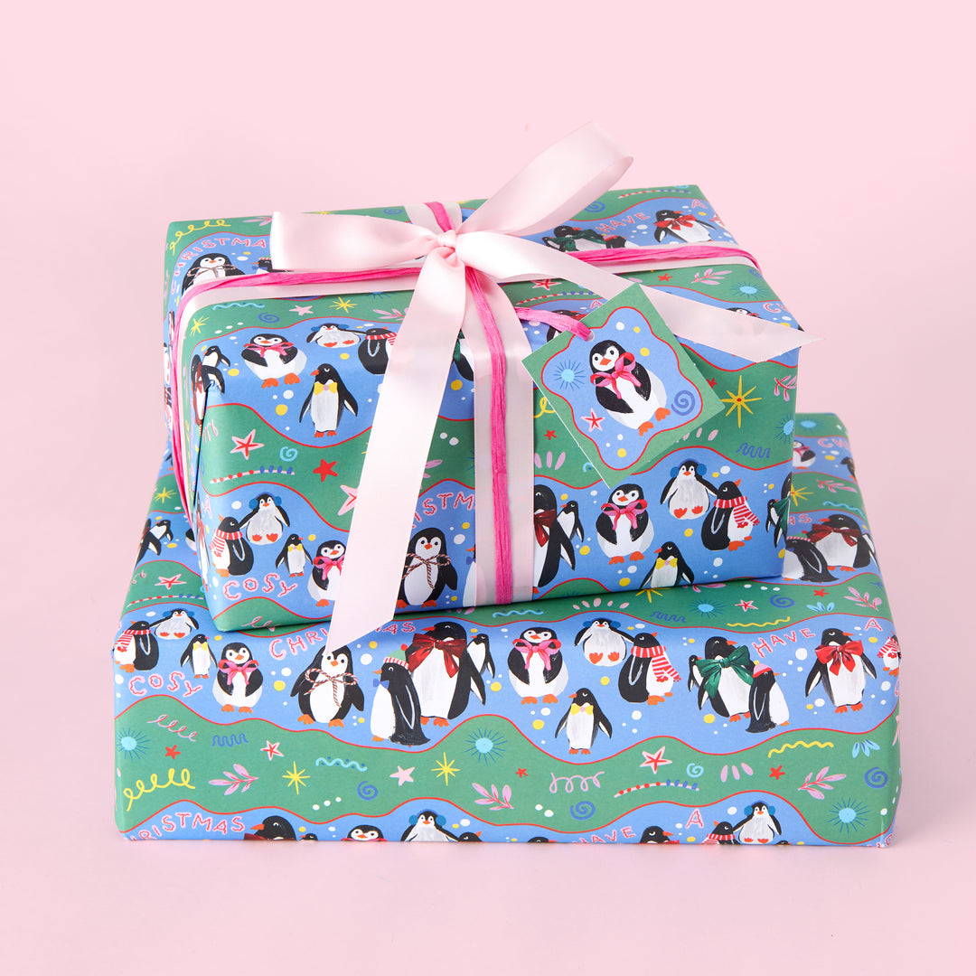 Cosy Penguin Gift Wrap