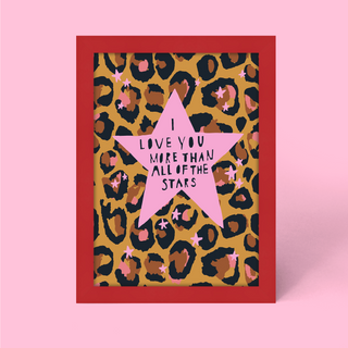 Leopard Love You Stars Pink Framed Print