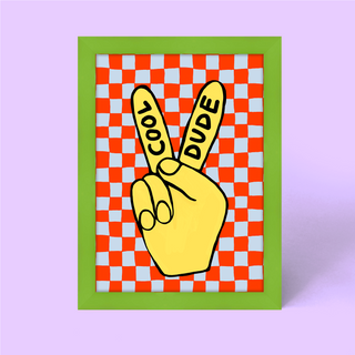 Cool Dude Checkerboard Framed Print