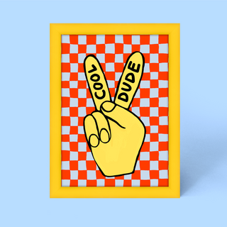 Cool Dude Checkerboard Framed Print