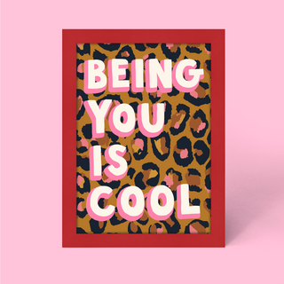 Being You Is Cool Leopard Framed Print