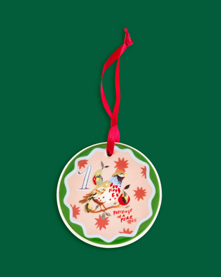 12 Days Of Christmas Ceramic Baubles - Set of 12