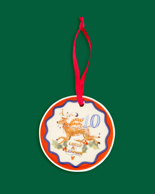 12 Days Of Christmas Ceramic Baubles - Set of 12