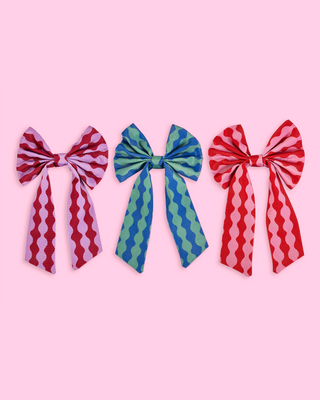 Wave Stripe Tree Bows - Set Of 3
