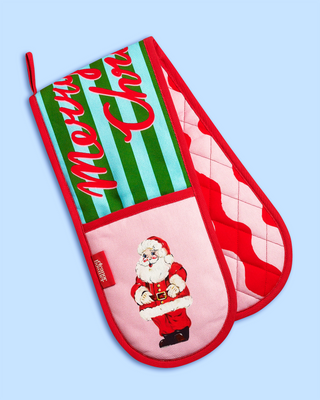 Jolly Santa Double Oven Glove