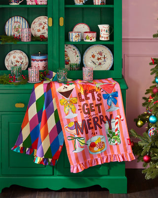 Let's Get Merry Frill Tea Towels - Set Of 2