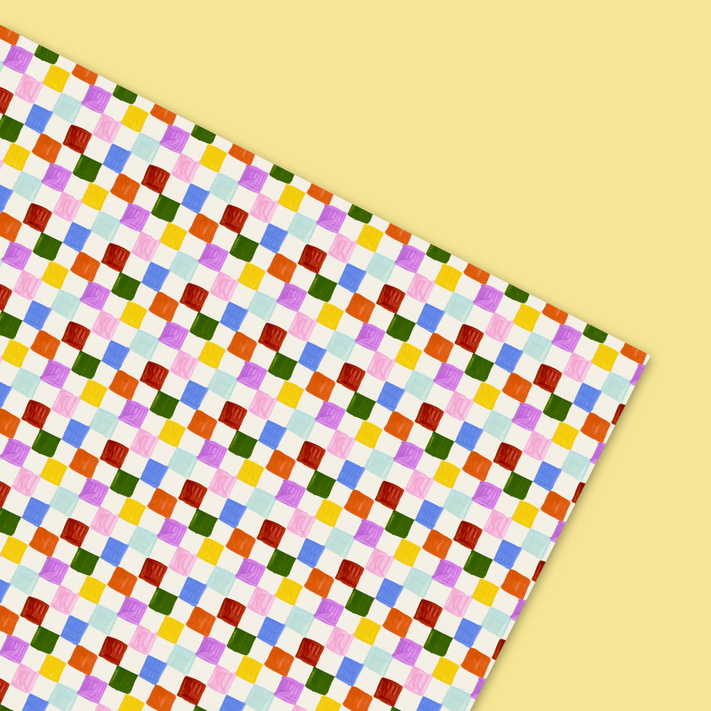 Multicolour Checker Gift Wrap | Colourful Check Wrapping Paper ...