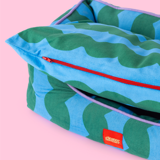 Wavy Stripe Basket Pet Bed