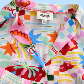 Follow Your Dreams Button Through Short Pyjamas