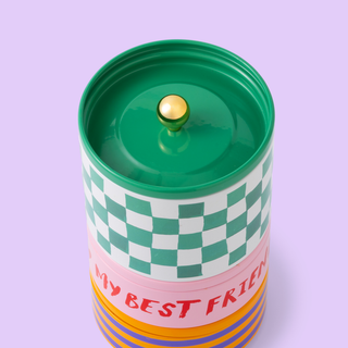 Checkerboard & Stripe Stackable Treat Jar