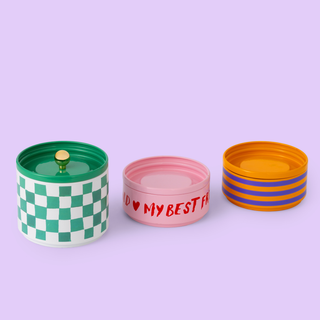 Checkerboard & Stripe Stackable Treat Jar