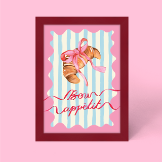 Bow Appétit Croissant Framed Print