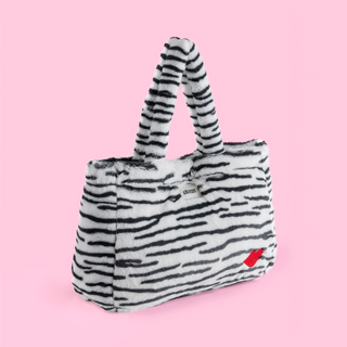 Zebra Furry Tote Bag