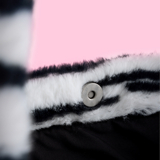 Zebra Furry Tote Bag