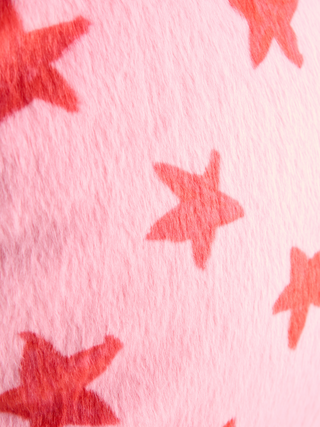 Pink Star Furry Tote Bag