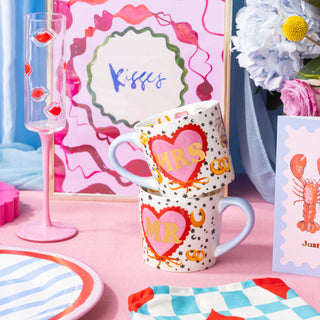 Mr & Mrs Mugs for Wedding Gifts by Eleanor Bowmer.