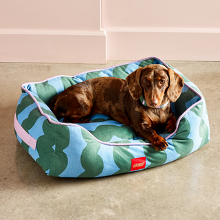 Wavy Stripe Basket Pet Bed