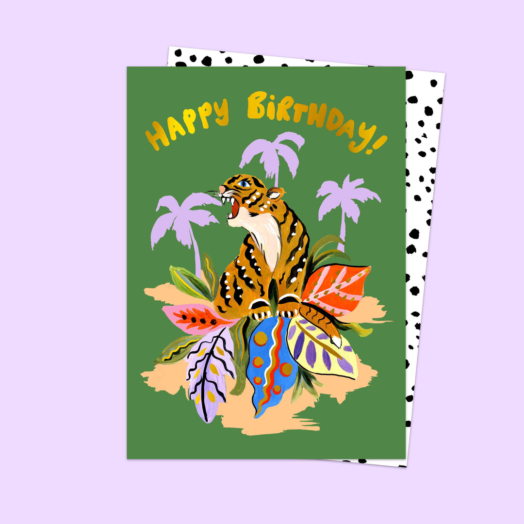 Tropical Tiger Birthday Card