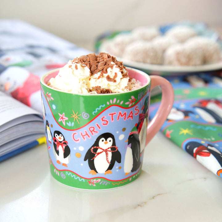 Cosy Penguins Christmas Mug