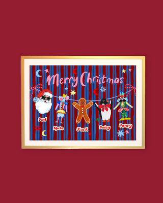 Festive Friends Personalised Print