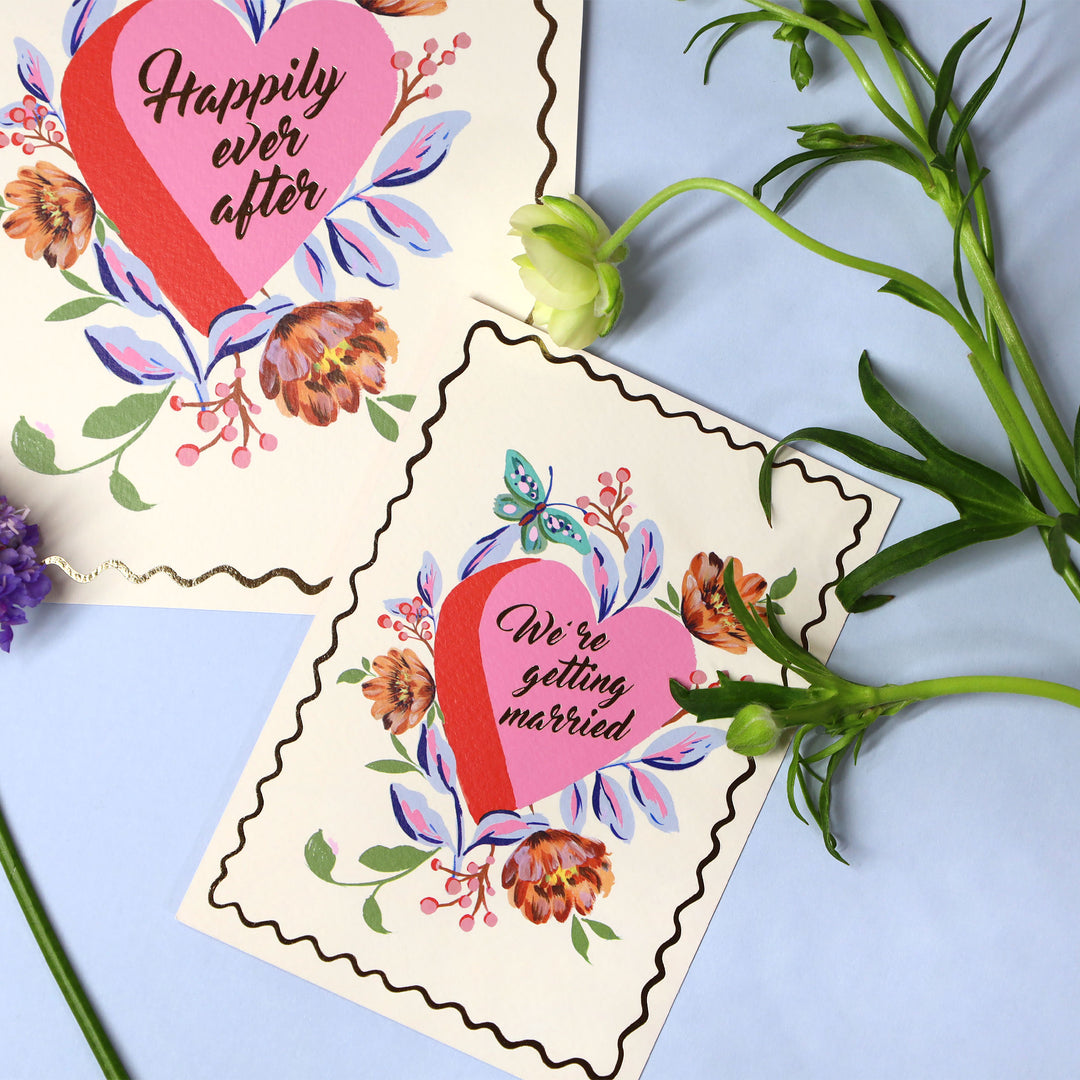 Vintage Floral Save The Date Cards