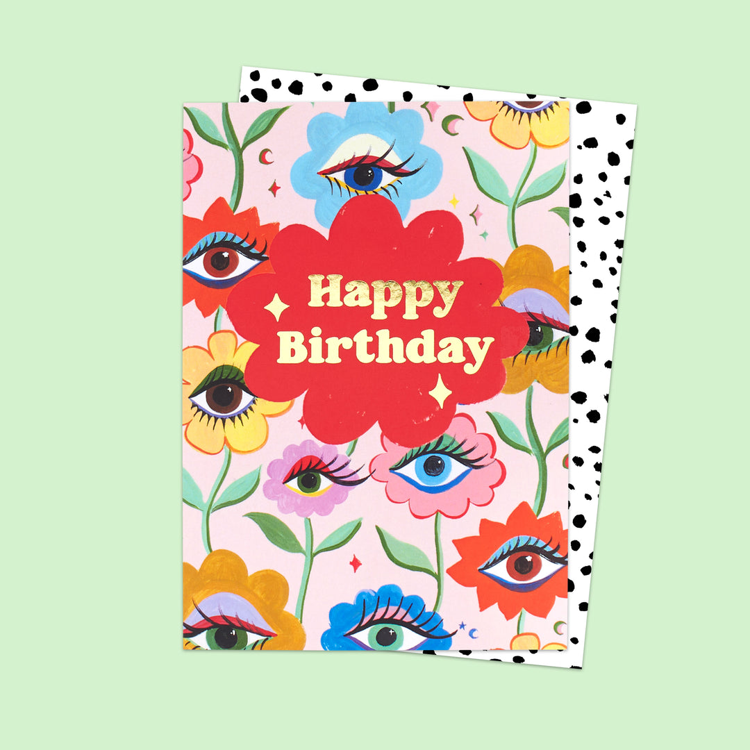 Flower Eyes Birthday Card