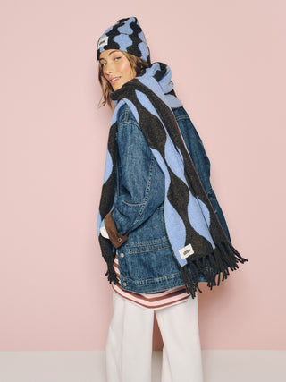 Blue & Brown Wave Scarf