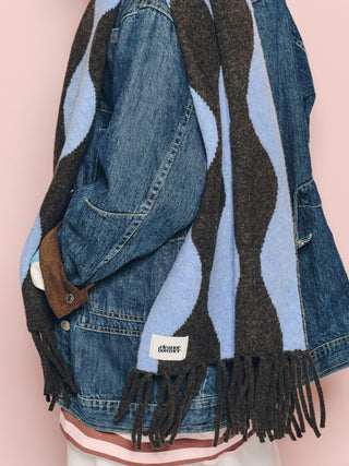 Blue & Brown Wave Scarf