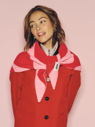 Pink & Red Wave Triangle Scarf