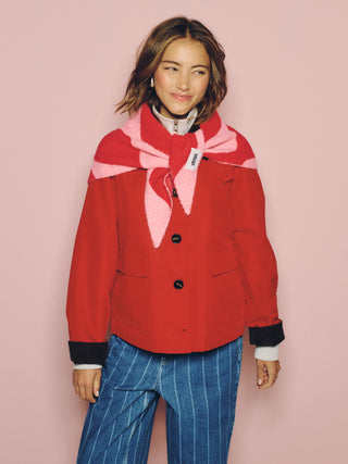 Pink & Red Wave Triangle Scarf