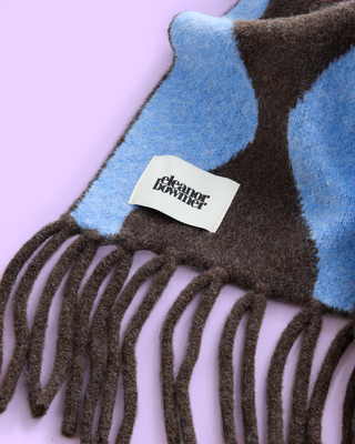 Blue & Brown Wave Scarf
