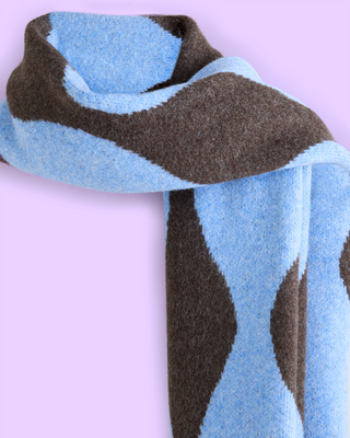Blue & Brown Wave Scarf