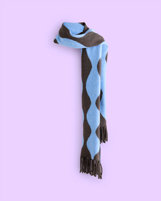 Blue & Brown Wave Scarf