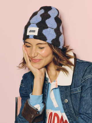 Blue & Brown Wave Hat