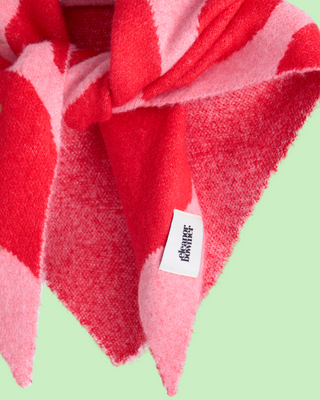 Pink & Red Wave Triangle Scarf