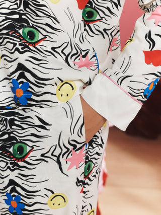Zebra Button Through Pyjama Set