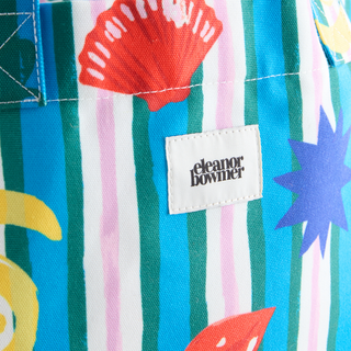 Beach Icons Striped Tote Bag