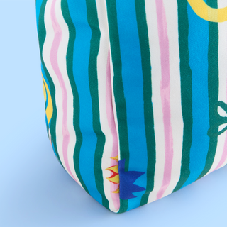 Beach Icons Striped Tote Bag