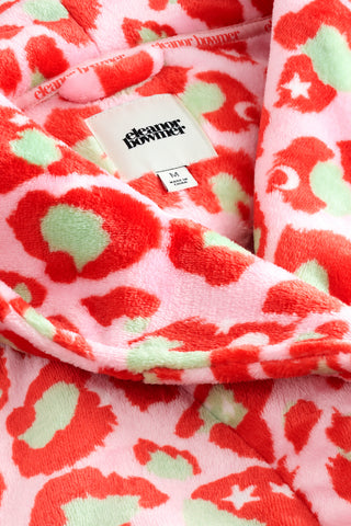 Leopard Print Fleece Robe