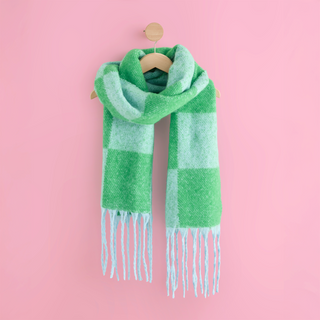 Blue and Green Check Scarf
